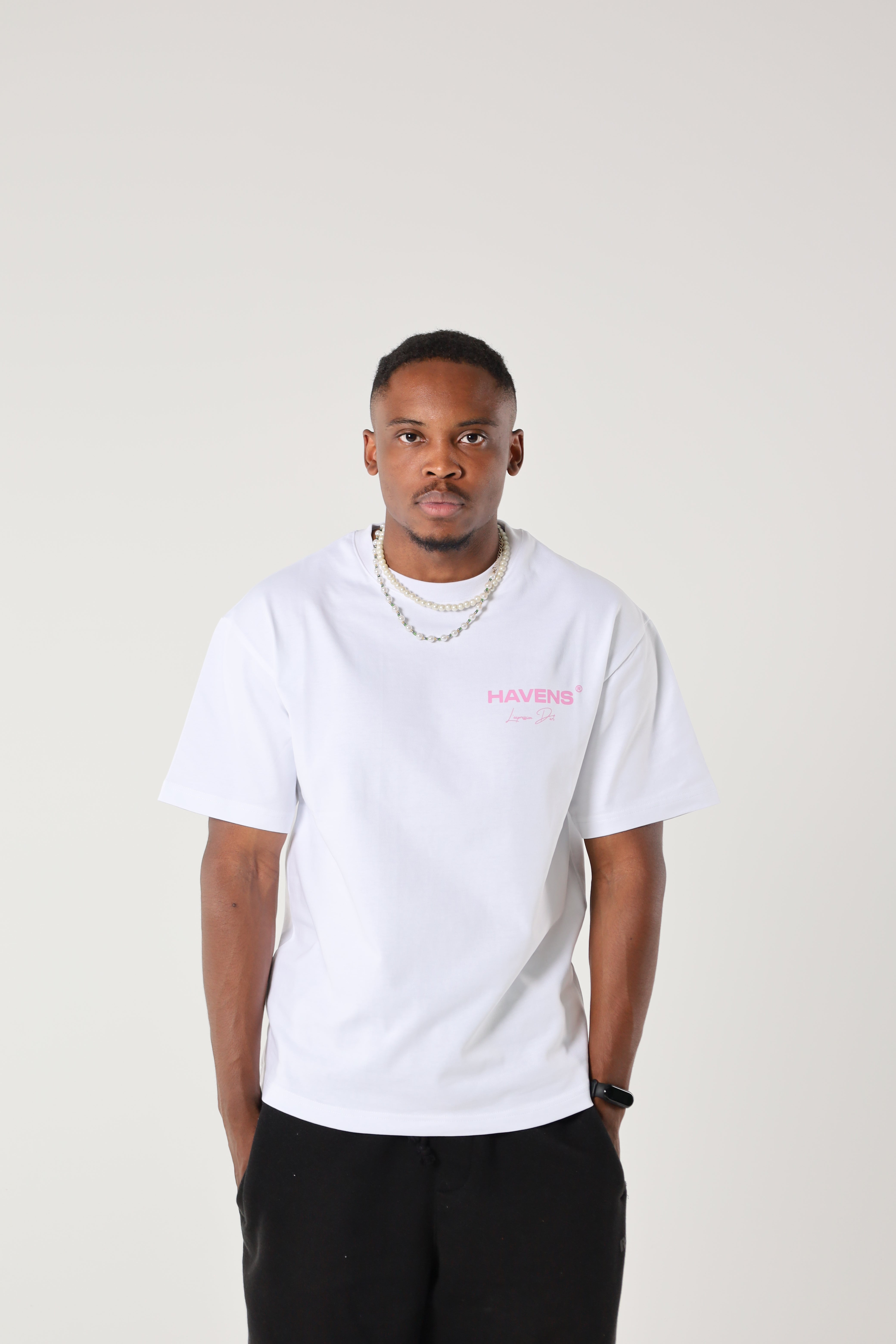 White/ Pink Tee