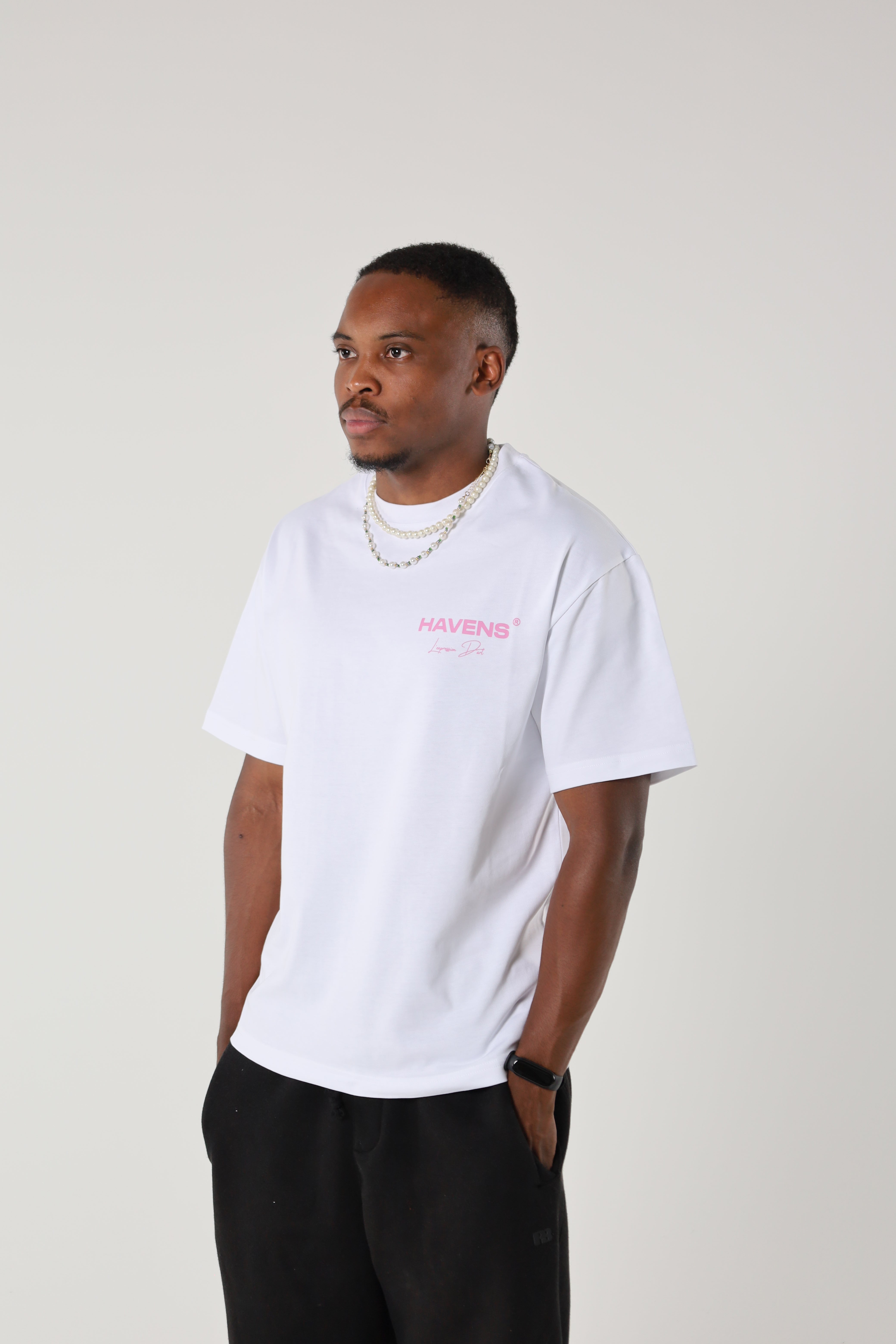 White/ Pink Tee